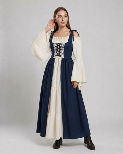 Mittelalterkleid für Damen mit Traditionellem Schnitt für Mittelalterevents – Valéora