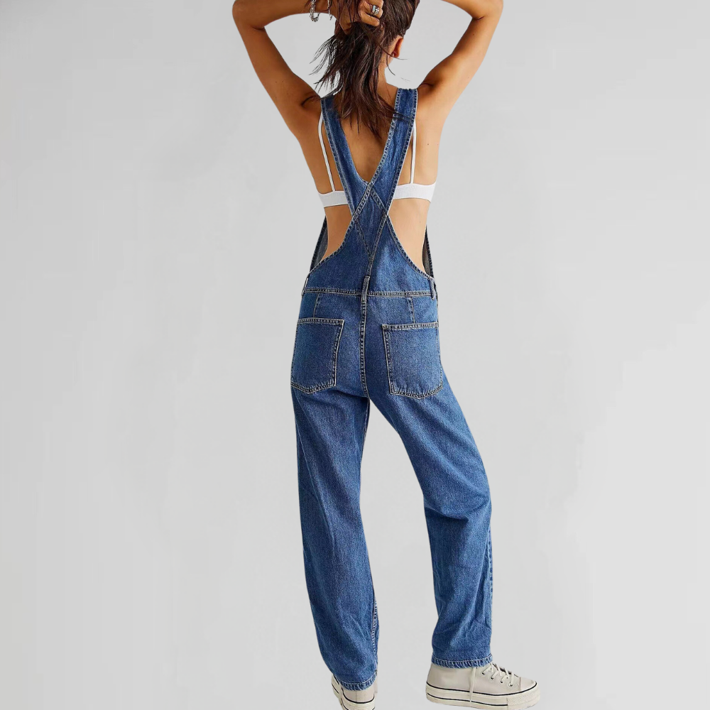 Echoarchiv | Damen-Latzhose aus Denim mit Cross-Back-Design