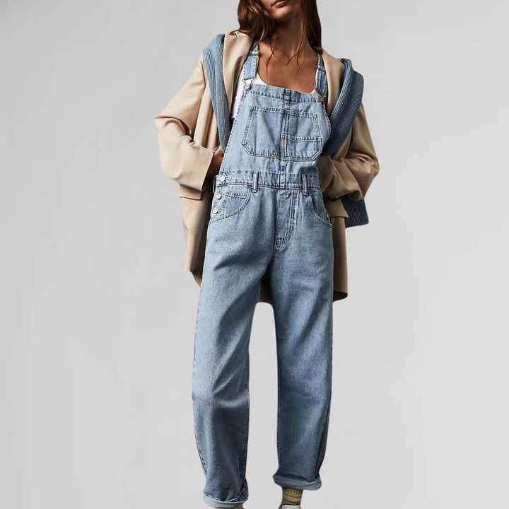Echoarchiv | Damen-Latzhose aus Denim mit Cross-Back-Design