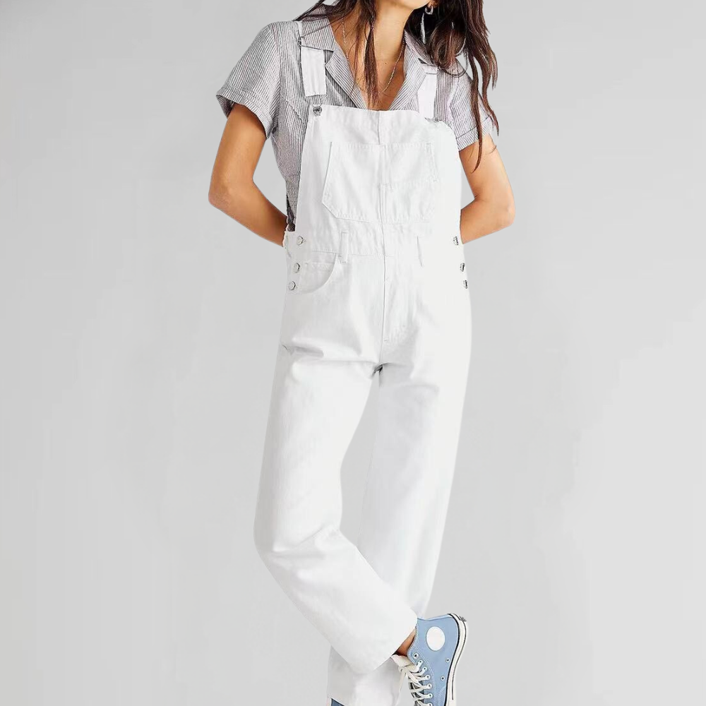 Echoarchiv | Damen-Latzhose aus Denim mit Cross-Back-Design