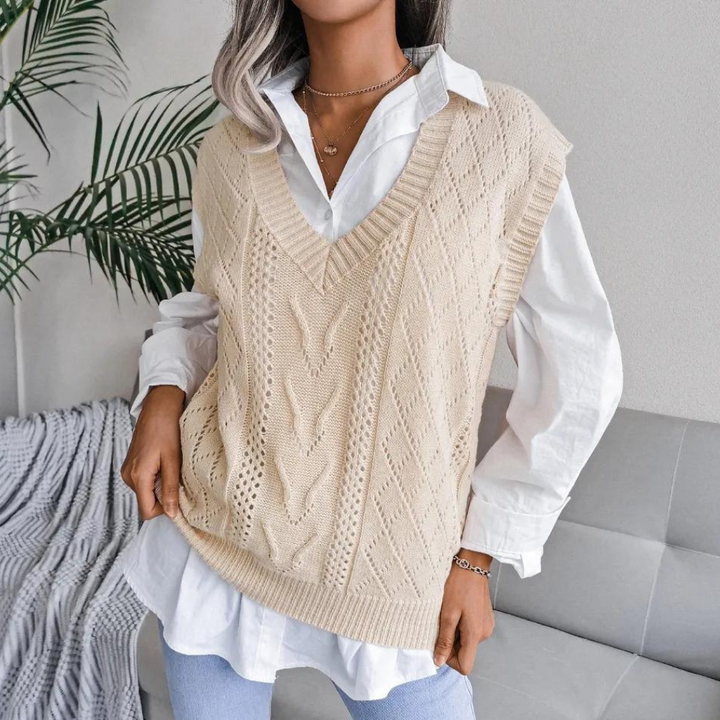 Echoarchiv | Strickweste mit V-Ausschnitt für Frauen