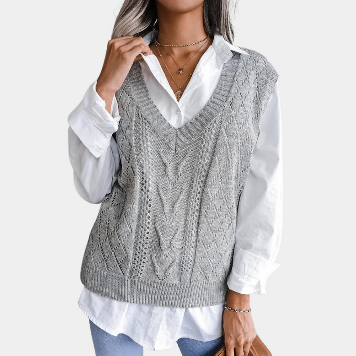 Echoarchiv | Strickweste mit V-Ausschnitt für Frauen