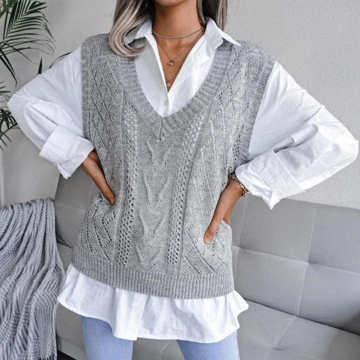 Echoarchiv | Strickweste mit V-Ausschnitt für Frauen
