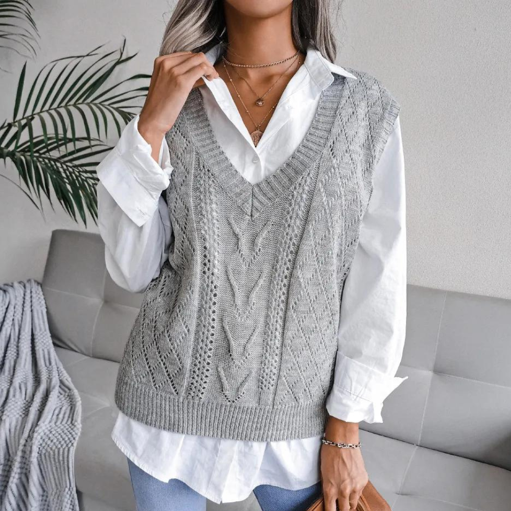 Echoarchiv | Strickweste mit V-Ausschnitt für Frauen