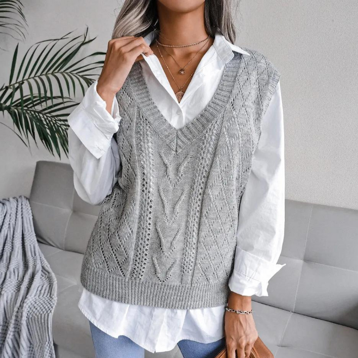 Echoarchiv | Strickweste mit V-Ausschnitt für Frauen