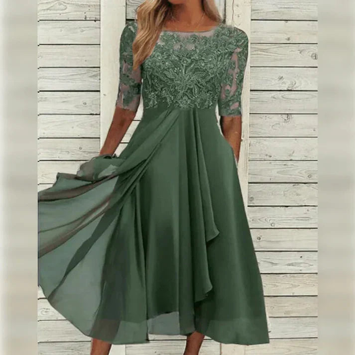 Echoarchiv | Midikleid aus Spitze und Chiffon