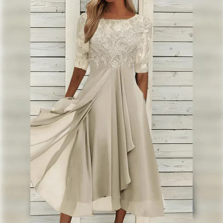 Echoarchiv | Midikleid aus Spitze und Chiffon