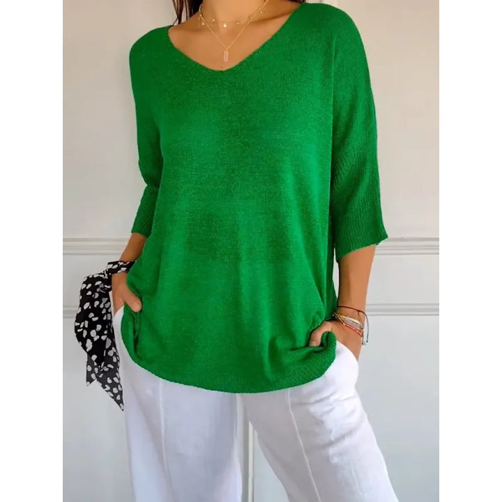 Echoarchiv | Bequemes Damen Stricktop mit V-Ausschnitt