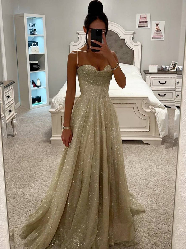 Echoarchiv | Lange Kleid Bräunung mit Feinern Trägern Ärmellos Damen Elegant Abend Zeremonie