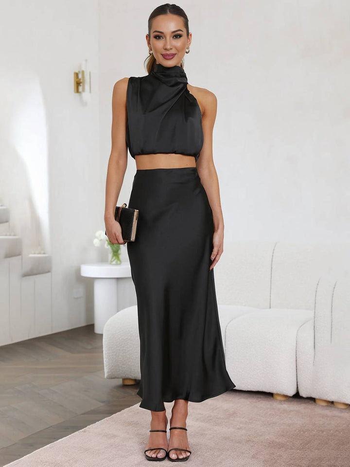Echoarchiv | Kleid Gäste Hochzeit Damen Halter Ärmellos Damen Elegante Abend Zweiteilige Brautjungfernkleid