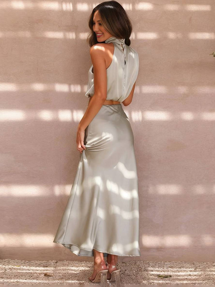 Echoarchiv | Kleid Gäste Hochzeit Damen Halter Ärmellos Damen Elegante Abend Zweiteilige Brautjungfernkleid