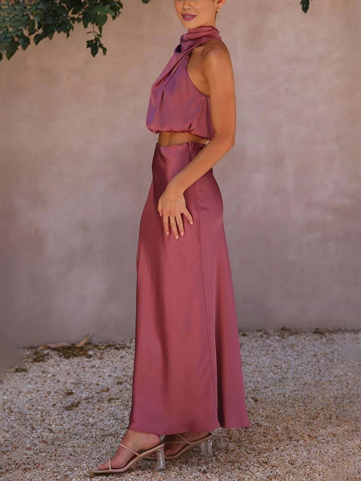 Echoarchiv | Kleid Gäste Hochzeit Damen Halter Ärmellos Damen Elegante Abend Zweiteilige Brautjungfernkleid
