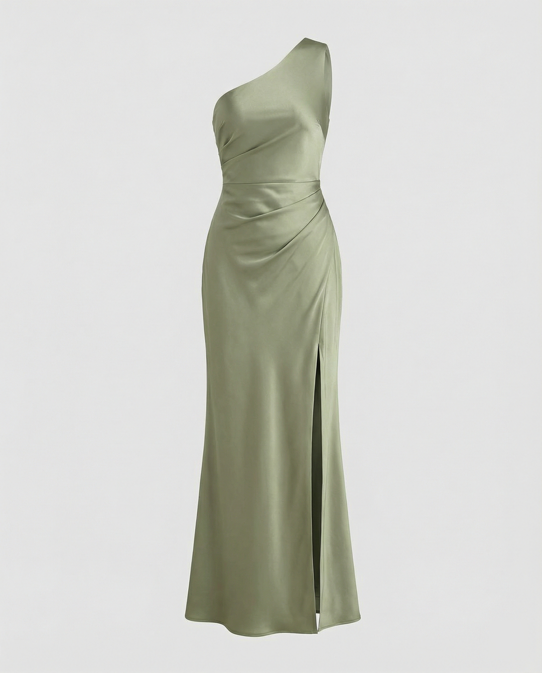 Echoarchiv | Kleid Brautjungfer aus Satin Eng mit Schlitz An Der Seite Eine Schulter Ohne Ärmel Elegantes Abendkleid für Hochzeit