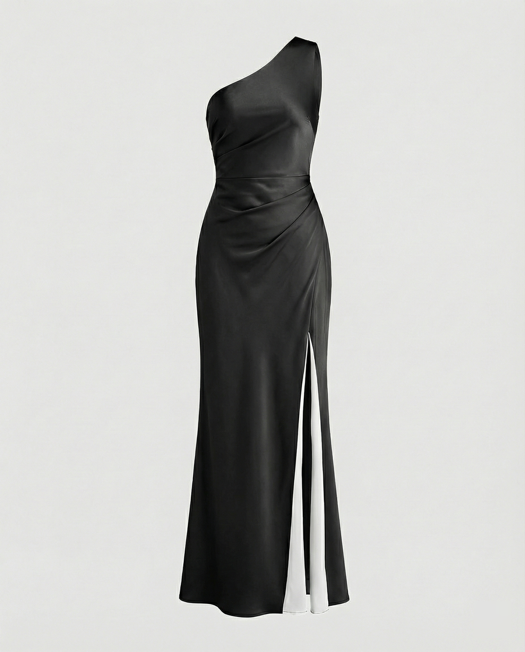 Echoarchiv | Kleid Brautjungfer aus Satin Eng mit Schlitz An Der Seite Eine Schulter Ohne Ärmel Elegantes Abendkleid für Hochzeit