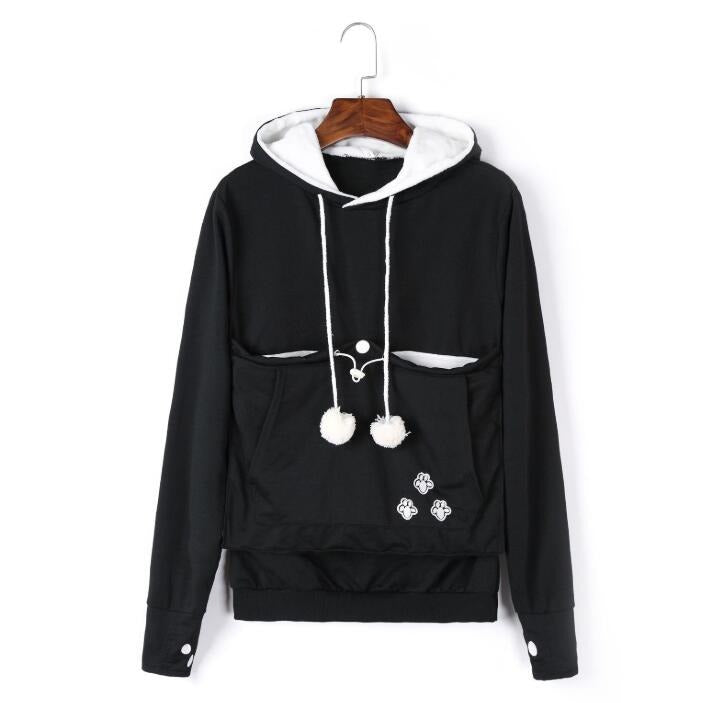 Echoarchiv | Praktischer Damen Kapuzenpullover mit Bauchtasche für Haustiere