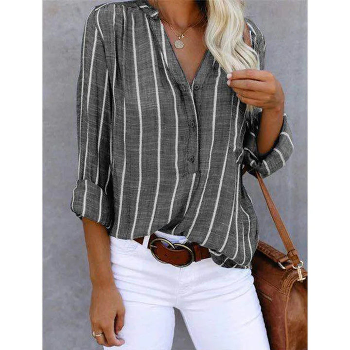 Echoarchiv | Elegante Lässige Gestreifte Bluse Für Damen
