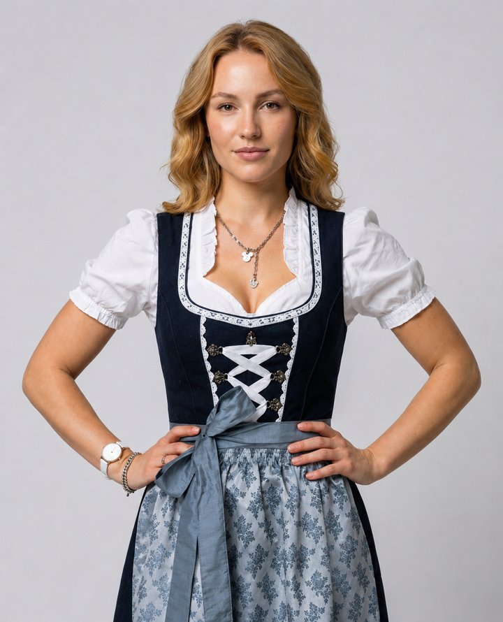 Traditionelles Kostüm für Frauen mit Schürze