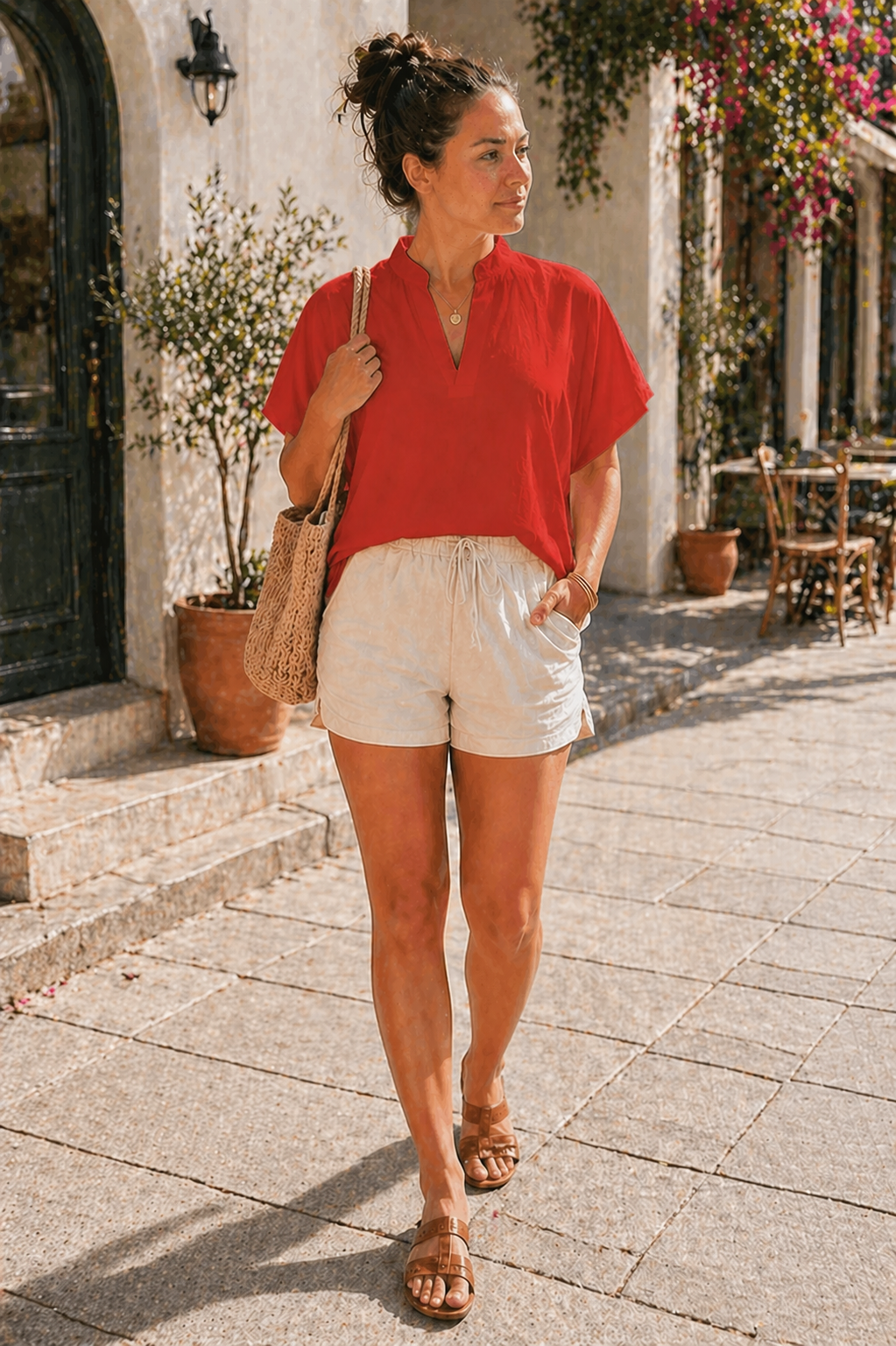 Echoarchiv Damen Bluse V-Ausschnitt Locker Langarm
