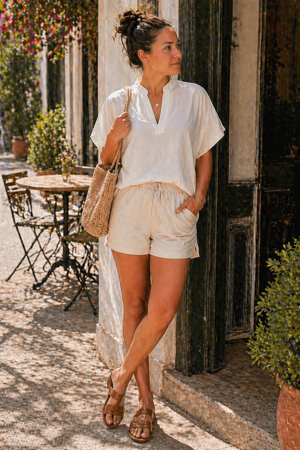 Echoarchiv Damen Bluse V-Ausschnitt Locker Langarm