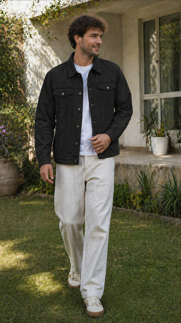 Herren JEchoarchivnsjacke Baumwolle mit Knopfleiste und Brusttaschen