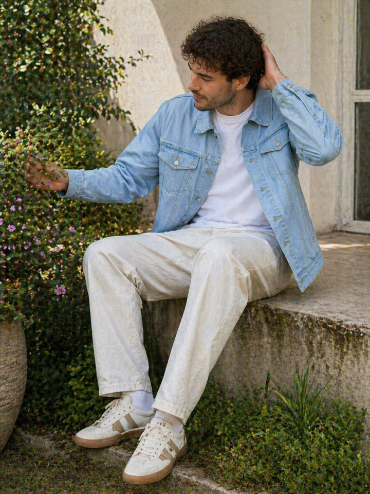 Herren JEchoarchivnsjacke Baumwolle mit Knopfleiste und Brusttaschen