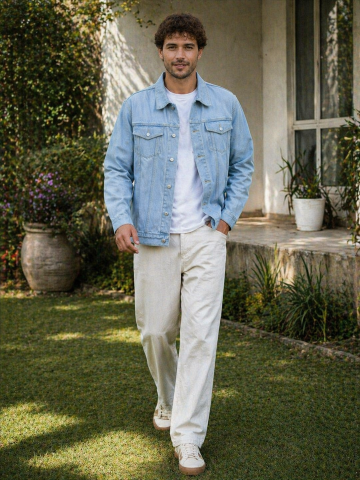 Herren JEchoarchivnsjacke Baumwolle mit Knopfleiste und Brusttaschen