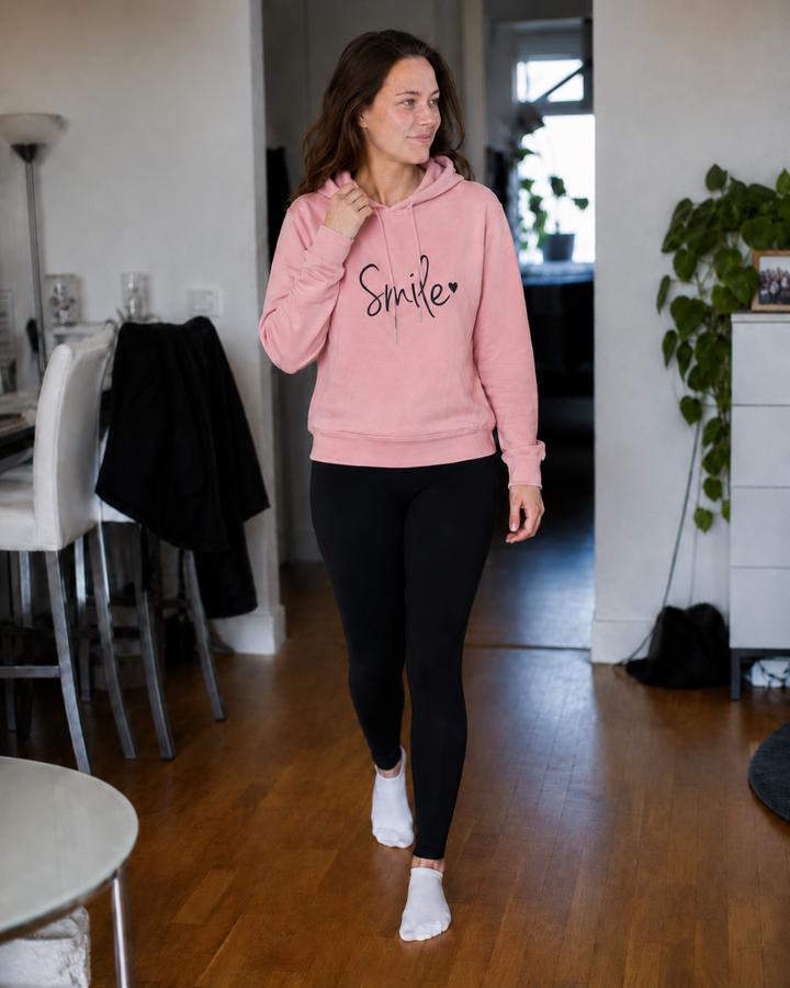 Echoarchiv Damen Hoodie mit Smile-Print und Kapuze