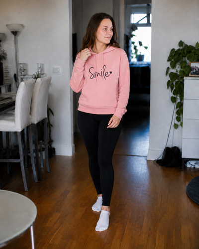 Echoarchiv Damen Hoodie mit Smile-Print und Kapuze