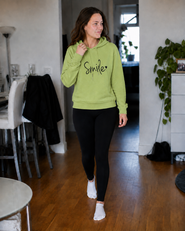 Echoarchiv Damen Hoodie mit Smile-Print und Kapuze