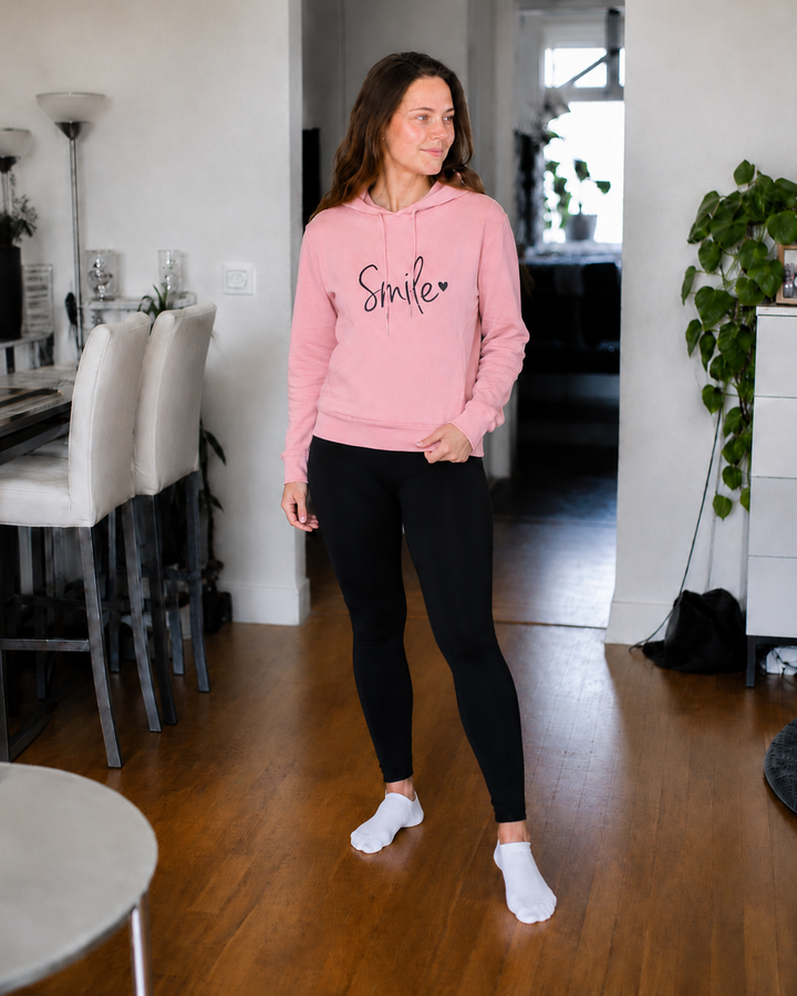 Echoarchiv Damen Hoodie mit Smile-Print und Kapuze
