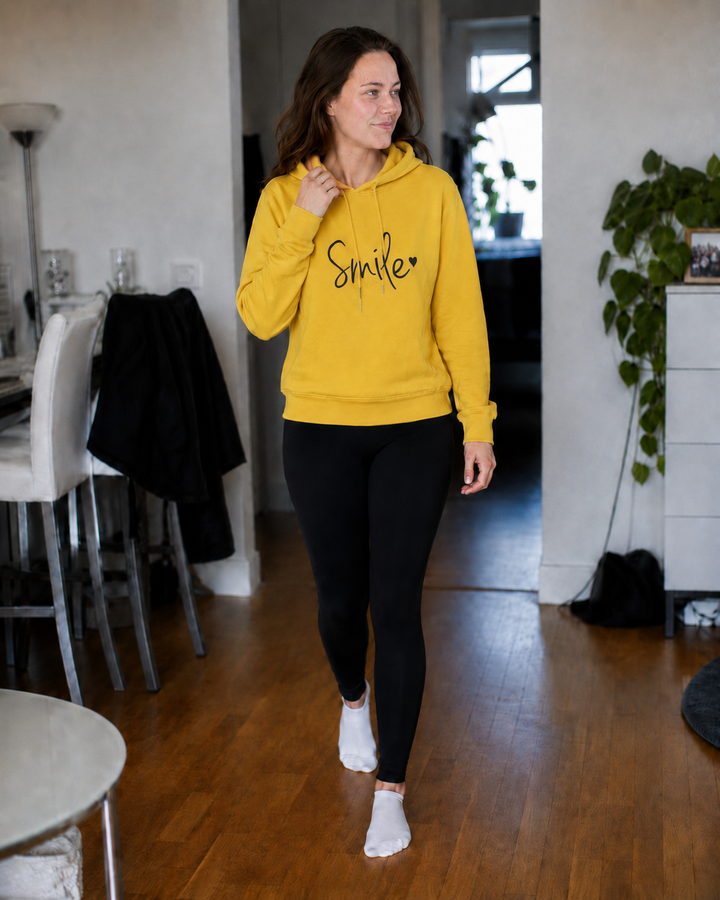 Echoarchiv Damen Hoodie mit Smile-Print und Kapuze
