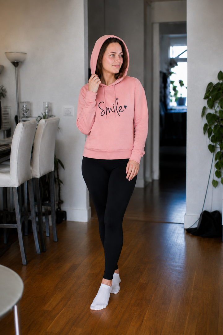 Echoarchiv Damen Hoodie mit Smile-Print und Kapuze