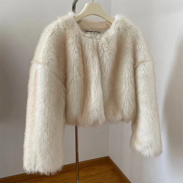 Echoarchiv | elegante wattierte Jacke aus Pelz