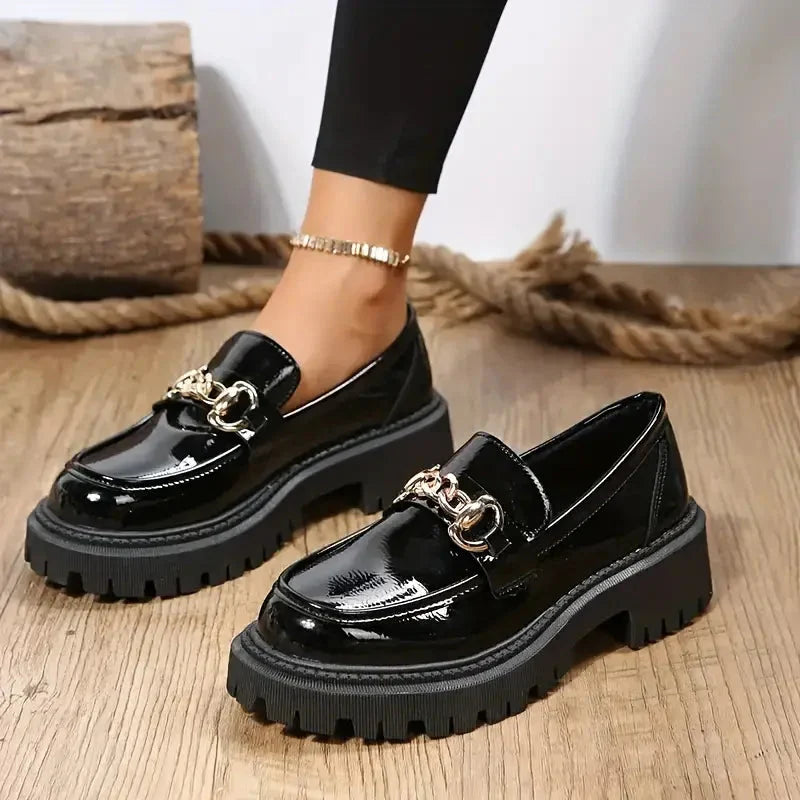 Chunky Loafers, Slip-On, Dekorationskette, Damenschuhe, Plattformschuhe Echoarchiv