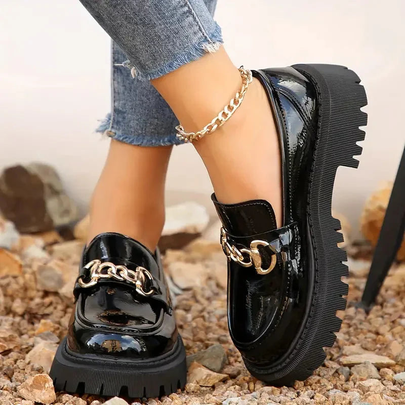 Chunky Loafers, Slip-On, Dekorationskette, Damenschuhe, Plattformschuhe Echoarchiv