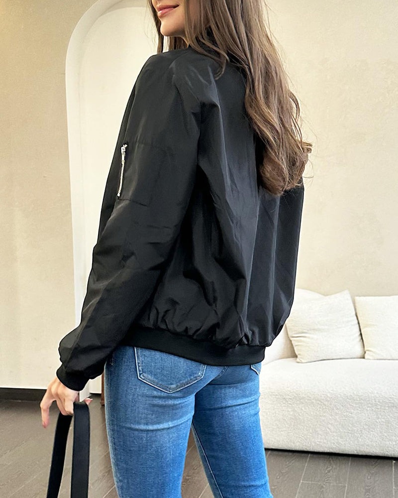 Echoarchiv | Klassische Bomberjacke mit Taschen für Frauen