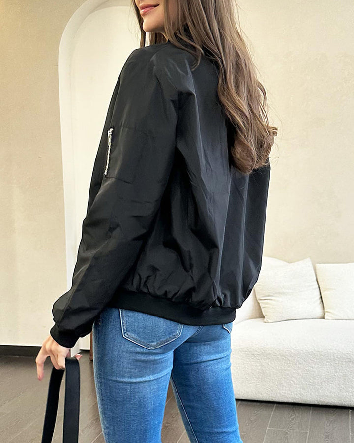 Echoarchiv | Klassische Bomberjacke mit Taschen für Frauen