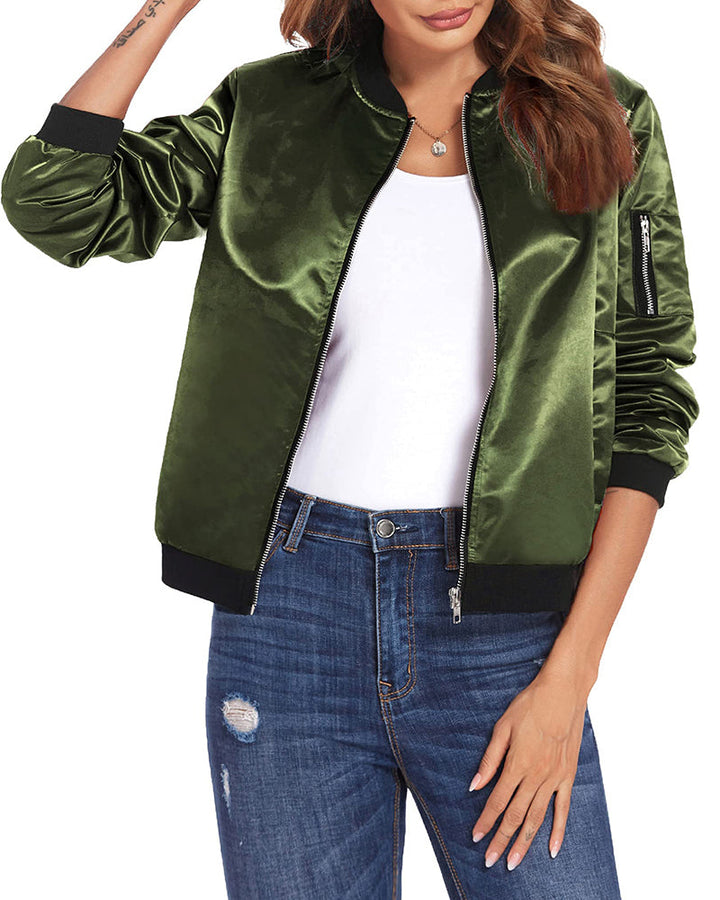 Echoarchiv | Klassische Bomberjacke mit Taschen für Frauen