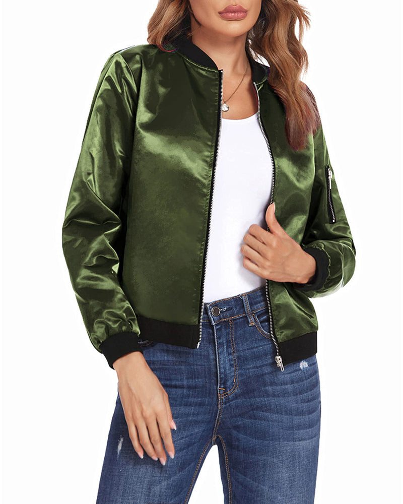 Echoarchiv | Klassische Bomberjacke mit Taschen für Frauen