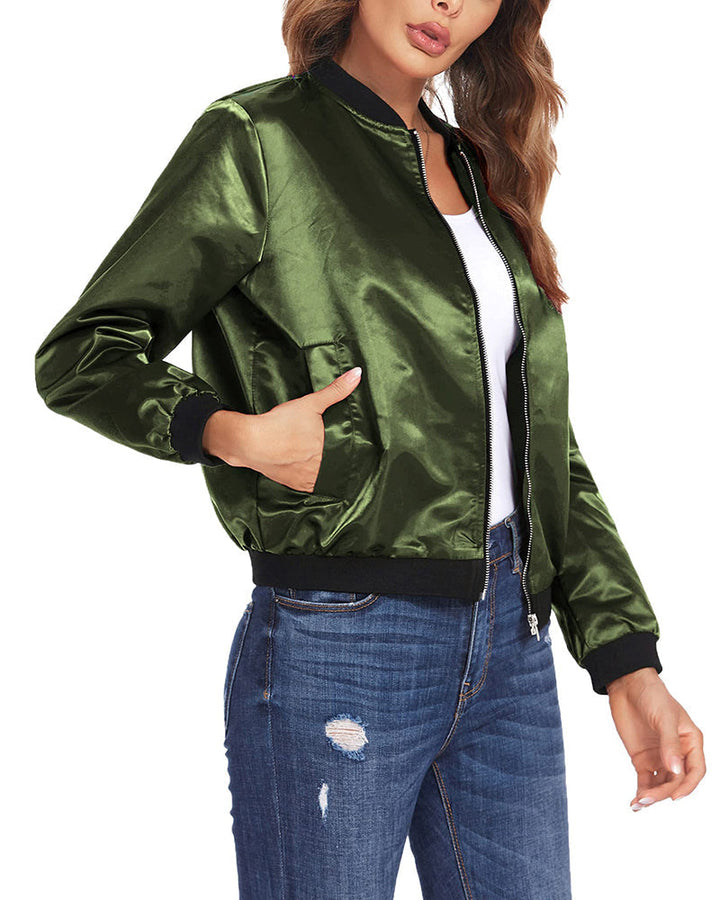 Echoarchiv | Klassische Bomberjacke mit Taschen für Frauen