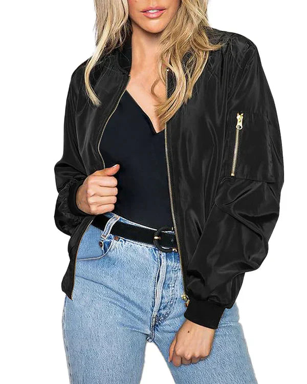 Echoarchiv | Stilvolle Klassische Bomberjacke mit Taschen Perfekt für Jede Gelegenheit