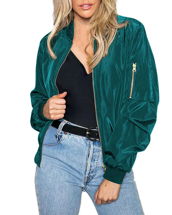 Echoarchiv | Stilvolle Klassische Bomberjacke mit Taschen Perfekt für Jede Gelegenheit