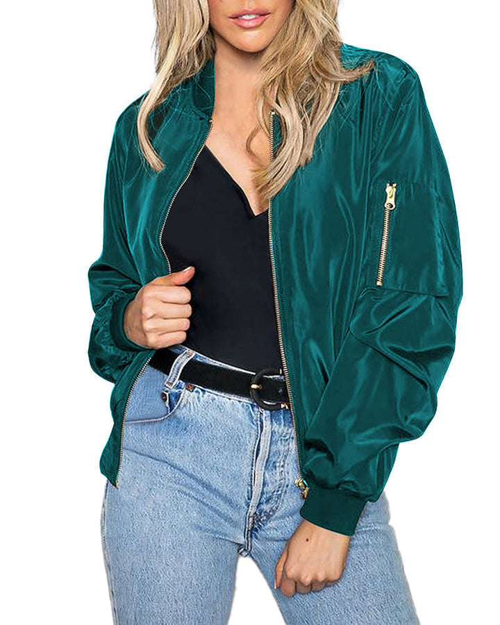 Echoarchiv | Klassische Bomberjacke mit Taschen für Frauen