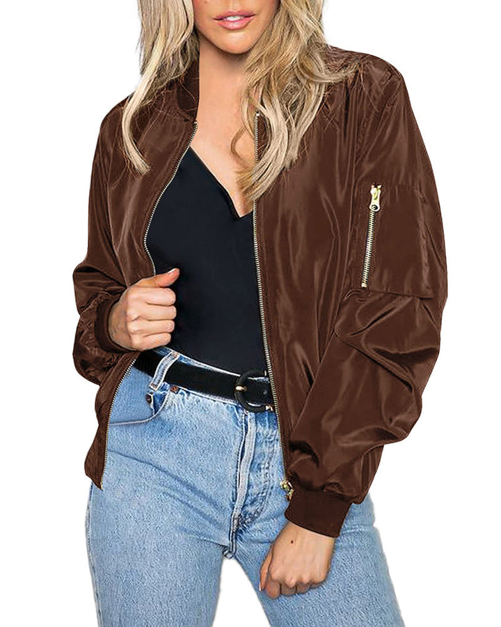 Echoarchiv | Klassische Bomberjacke mit Taschen für Frauen