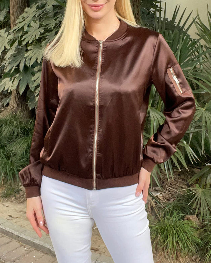 Echoarchiv | Klassische Bomberjacke mit Taschen für Frauen