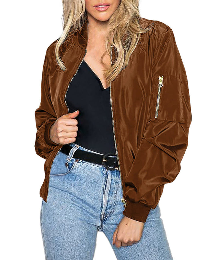 Echoarchiv | Klassische Bomberjacke mit Taschen für Frauen