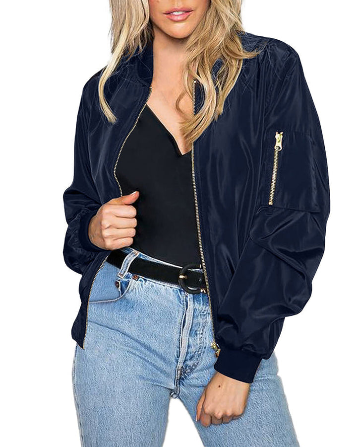 Echoarchiv | Klassische Bomberjacke mit Taschen für Frauen