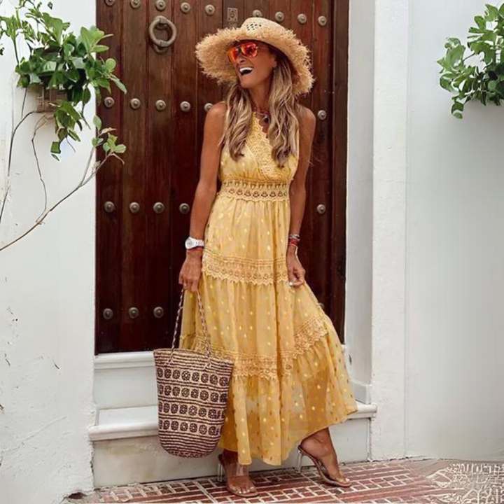 Echoarchiv | Elegantes Kleid Aus Besticktem Chiffon