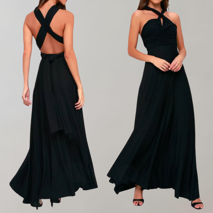 Echoarchiv | Schick Maxikleid Cocktail Kleid Taillengurtel