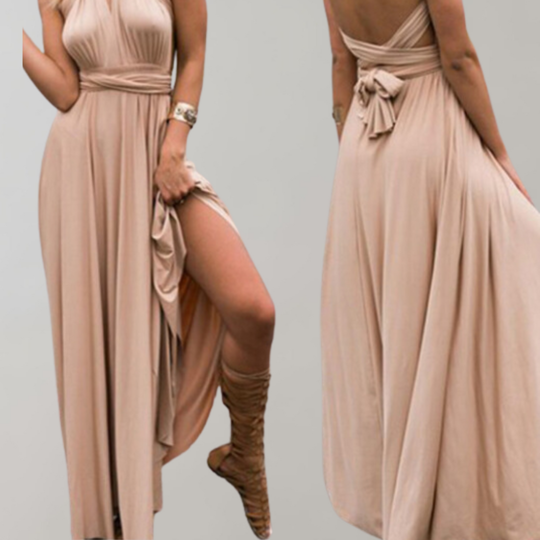 Echoarchiv | Schick Maxikleid Cocktail Kleid Taillengurtel